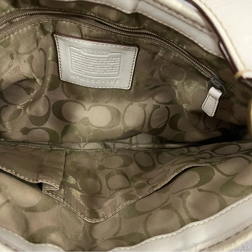 COACH Legacy M05k-105 Natural Straw Leather purse Shoulder bag Brass Read - Picture 12 of 13